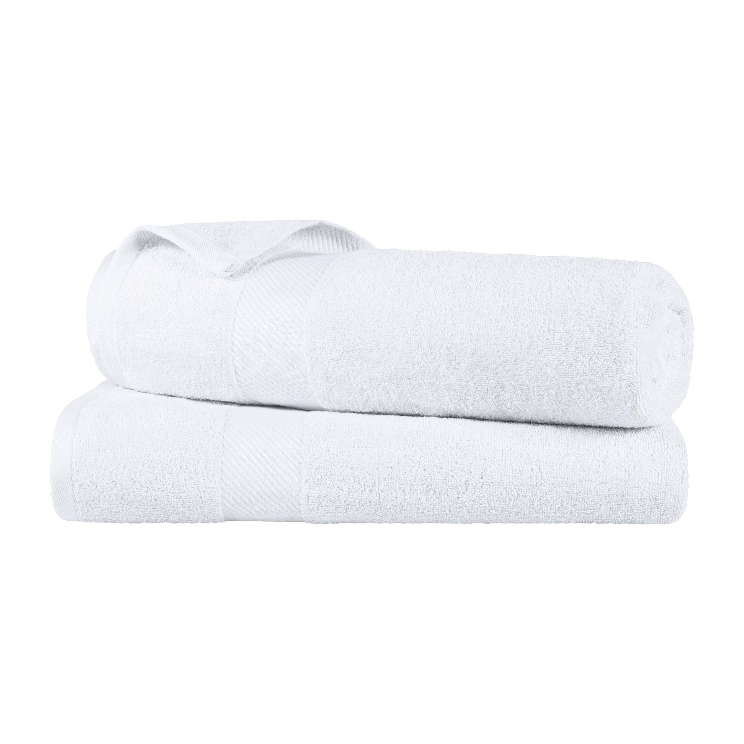 Premium Egyptian Cotton 2-Piece Bath Sheet Set with Luxury Dobby Border - Ultra Soft & Absorbent Towels for Spa, Hotel & Home Bathroom Luxury