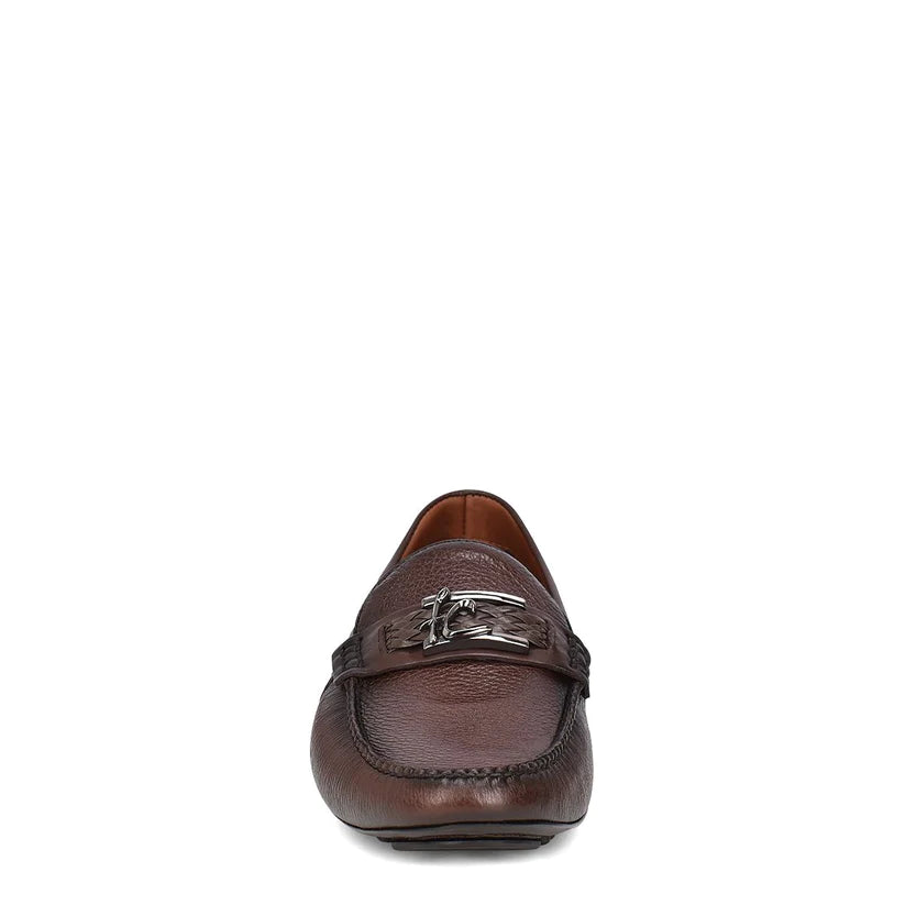 40VVNTS Men's Brown Casual Fashion Deer & Calfskin Driving Loafers - Comfortable Slip-On Shoes for Work, Travel & Everyday Wear