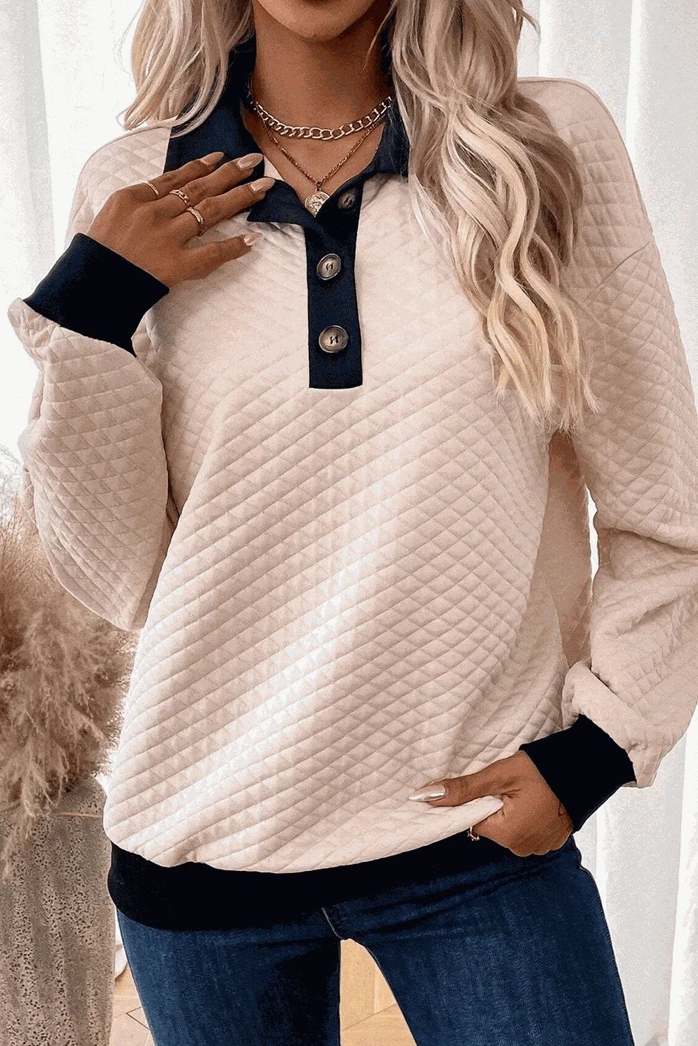 Elegant Long Sleeve Collared Blouse for Women - Office Wear, Business Casual & Formal Occasions