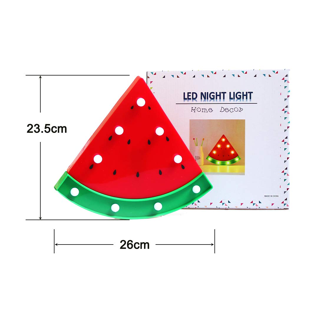 GUOCHENG Watermelon LED Night Light - Battery Operated Table Lamp for Nursery, Kids Bedroom, Birthday & Christmas Gifts (Red) - Perfect for Bedtime Stories, Nighttime Comfort & Children's Room Decor