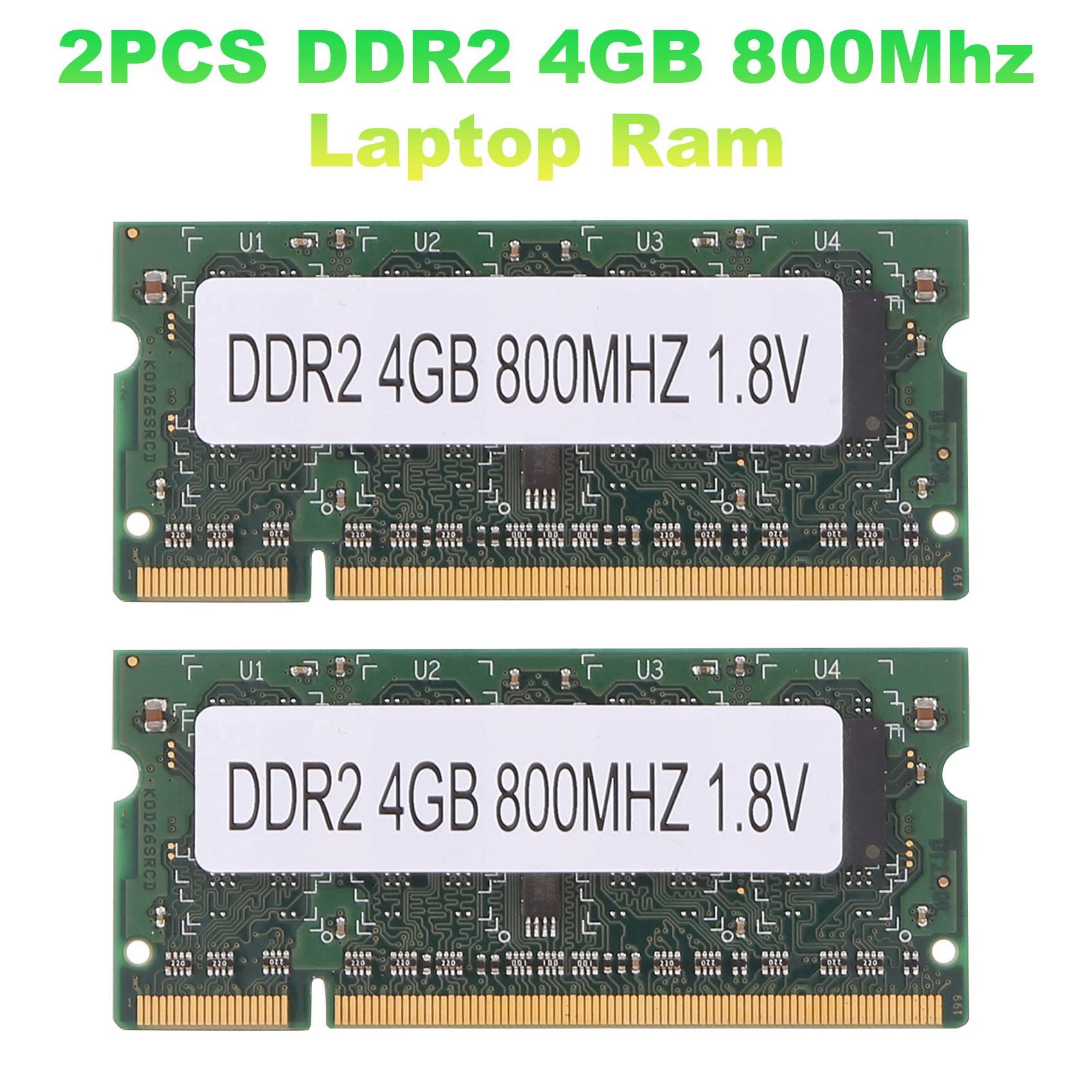 2pcs DDR2 4GB 800MHz PC2-6400 2RX8 200-Pin SODIMM Laptop Memory for AMD, Ideal for Upgrading Older Laptops and Enhancing Performance