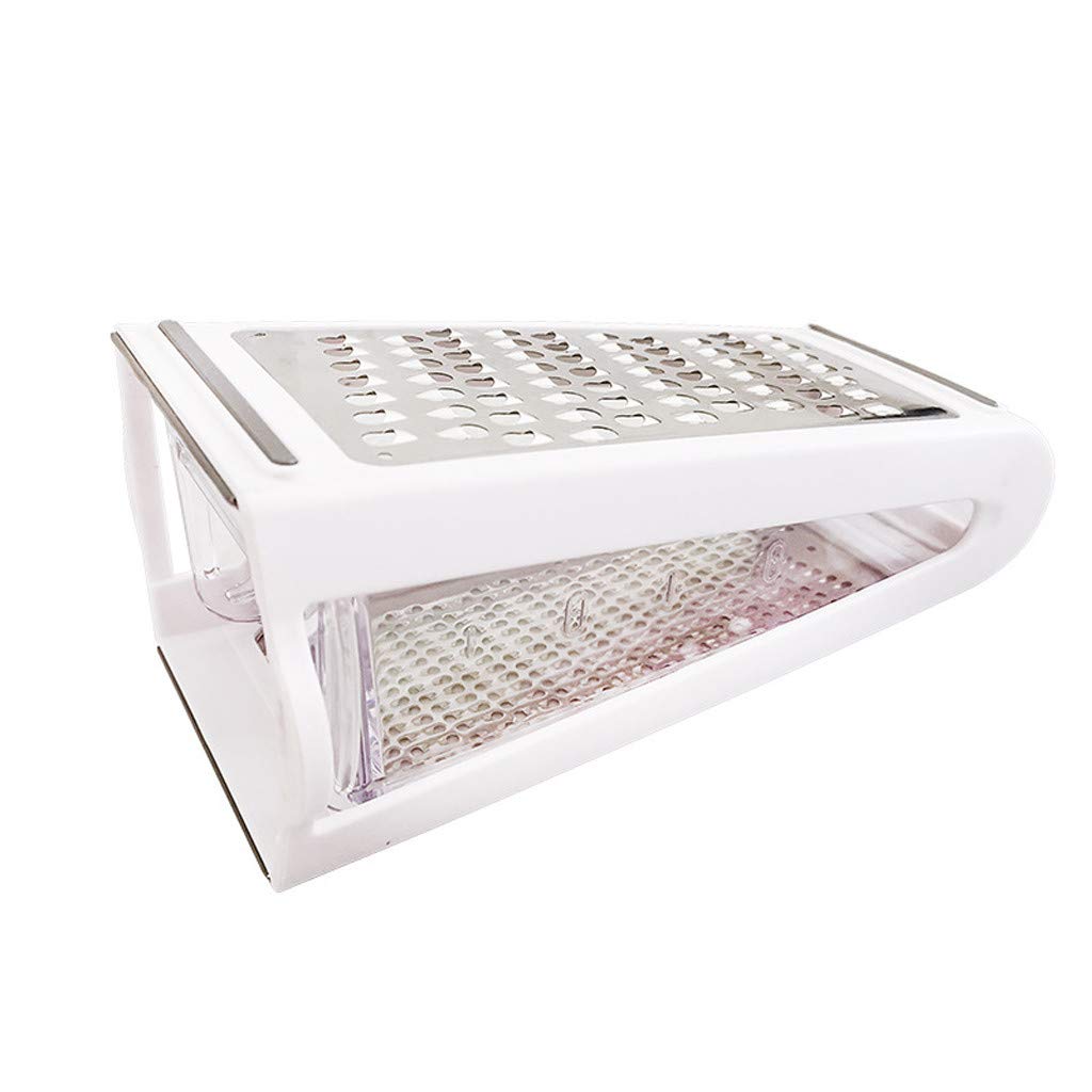 Zerlibeaful 2-Sided Stainless Steel Cheese Grater & Shredder - Kitchen Gadget for Parmesan, Mozzarella & Hard Cheeses - Perfect for Cooking, Baking & Entertaining (White, One Size)