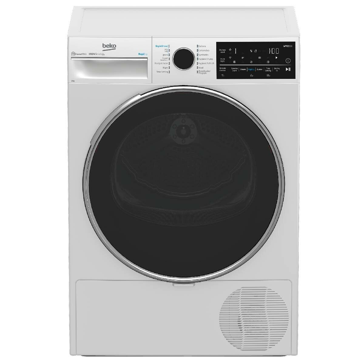Beko 9KG WiFi Smart Sensor Heat Pump Dryer with Steam Function - Energy Efficient, Quiet Laundry Appliance for Home & Apartment Use (Model BDPB904HW) | Perfect for Small Families & Space-Saving Laundry Rooms