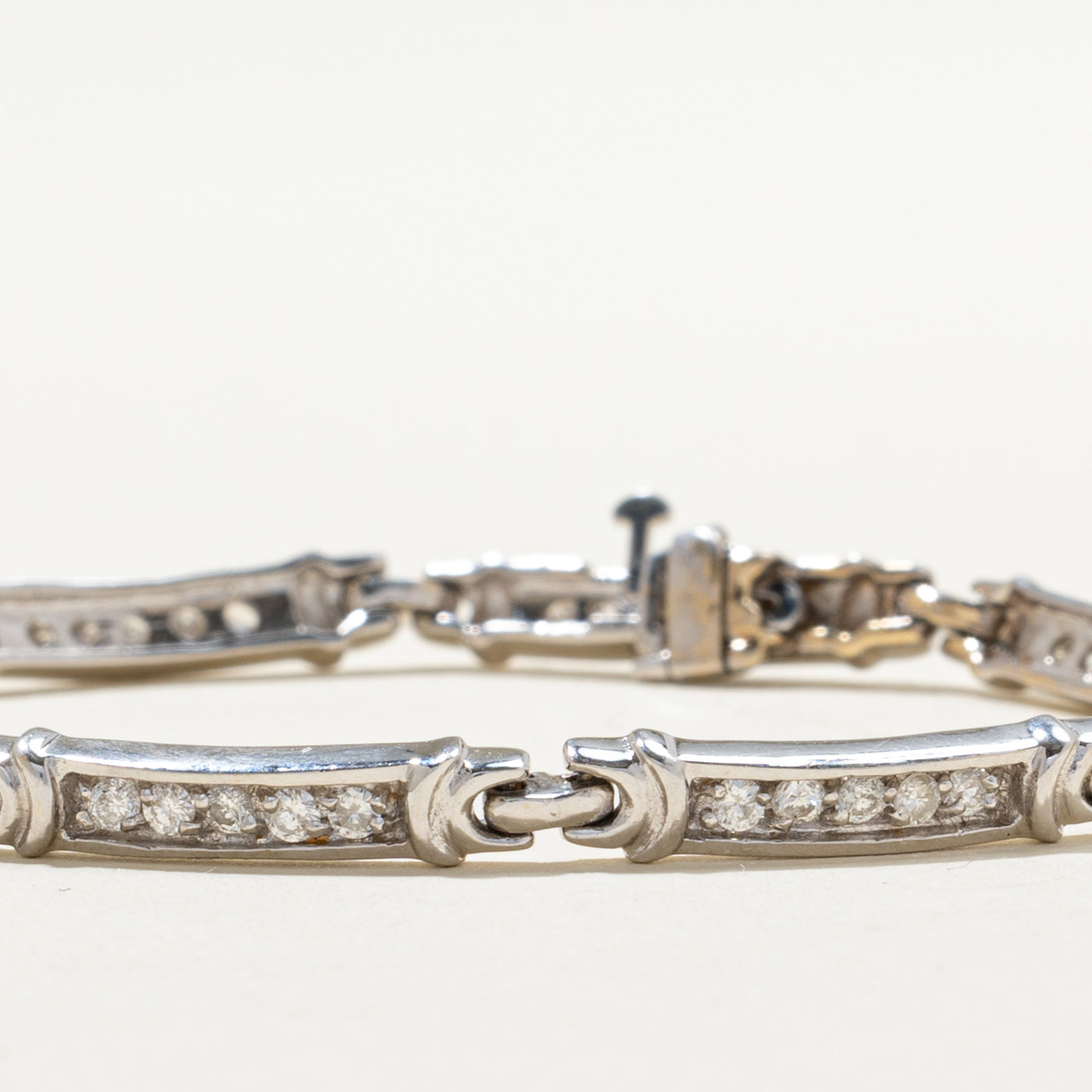 14K Gold Diamond Bar Link Bracelet - 0.94ctw Genuine Diamonds | Elegant Tennis Bracelet for Women | Perfect for Weddings, Anniversaries & Special Occasions