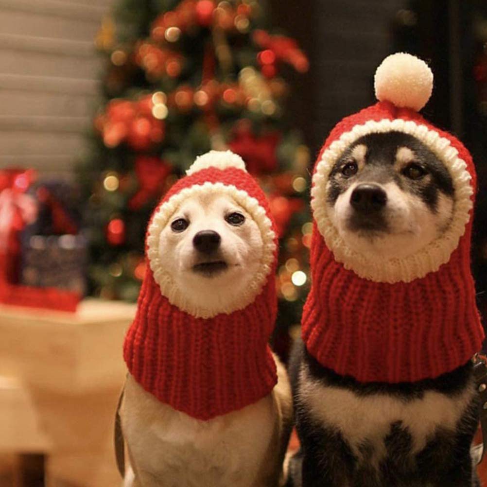 1 Pc Christmas Pet Hat for Dogs & Cats - Cozy Knit Xmas Hat, Festive Dog Sweater & Scarf Set - Holiday Pet Accessories for Small Dogs & Puppies - Perfect for Christmas Photos & Party Outfits