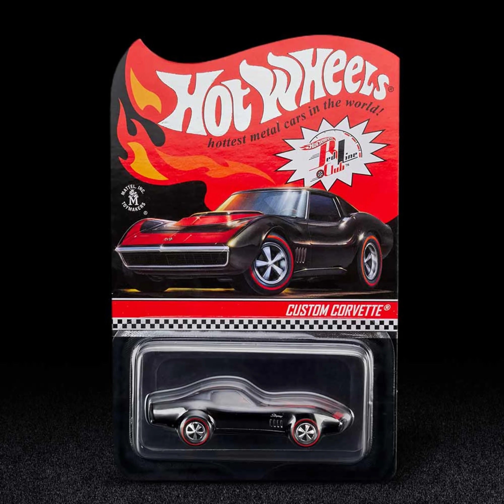 Hot Wheels RLC 1968 Custom Corvette Stingray 1/64 Scale Diecast Car - Limited Edition Black (2022 Release) | Collectible Model for Display, Racing Play & Gift Giving