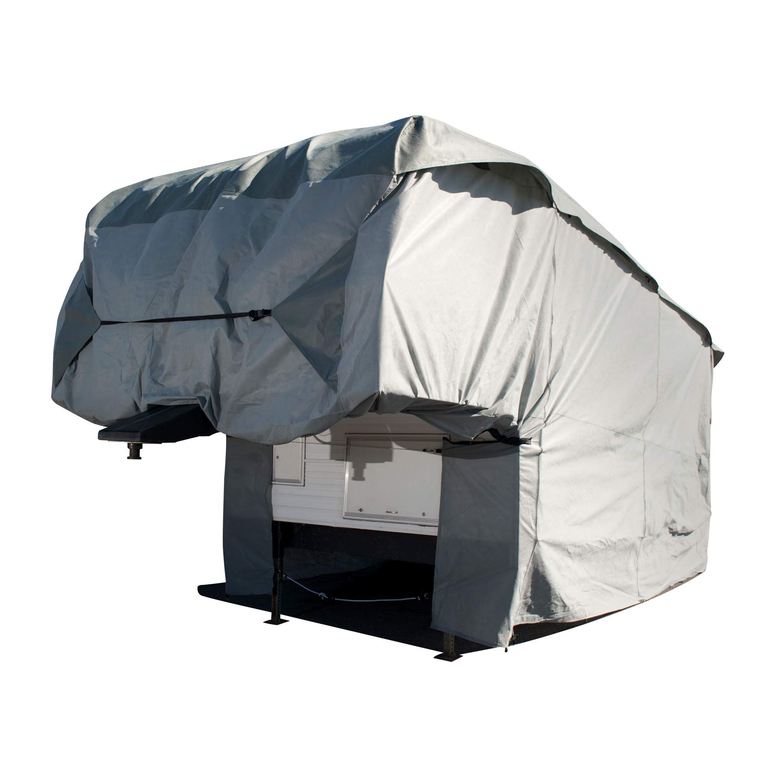 Heavy-Duty Fifth Wheel RV Cover for Trailers up to 26 Feet - Waterproof Polypropylene Protection (Gray, Model RVRB-41) | Perfect for Winter Storage, Outdoor Parking & Long-Term Camper Shelter
