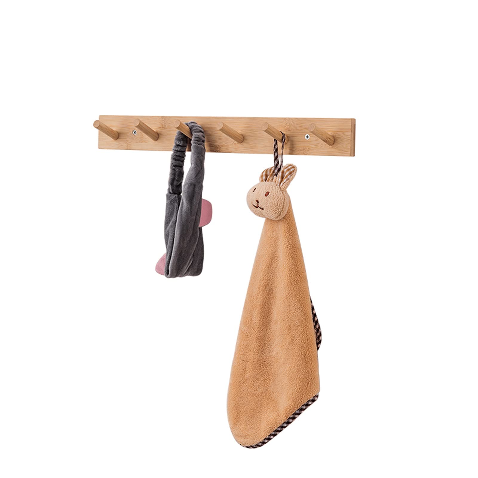 Modern Wooden Wall Mounted Coat Rack with 6 Hooks - Durable Hat & Towel Hanger for Bedroom, Bathroom & Entryway - Easy Assembly (Perfect for Organizing Jackets, Scarves, Hats & Bath Towels)
