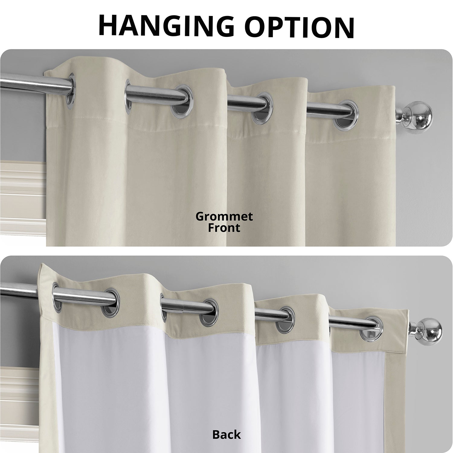 Premium Porcelain White Blackout Curtains with Grommet Top - Noise Reducing Thermal Insulated Velvet Drapes for Bedroom, Living Room & Home Theater (Set of 2 Panels) - Perfect for Light Control, Privacy & Energy Efficiency