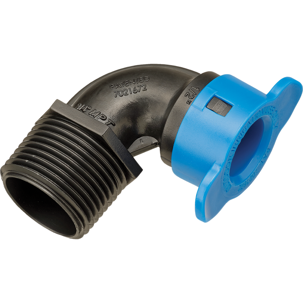 Hydro Rain BL410 007 Blu Lock® ½ BLR X ¾ NPT Ell - Premium Irrigation Fitting for Drip Systems, Sprinklers & Garden Watering - Perfect for Residential & Commercial Landscaping
