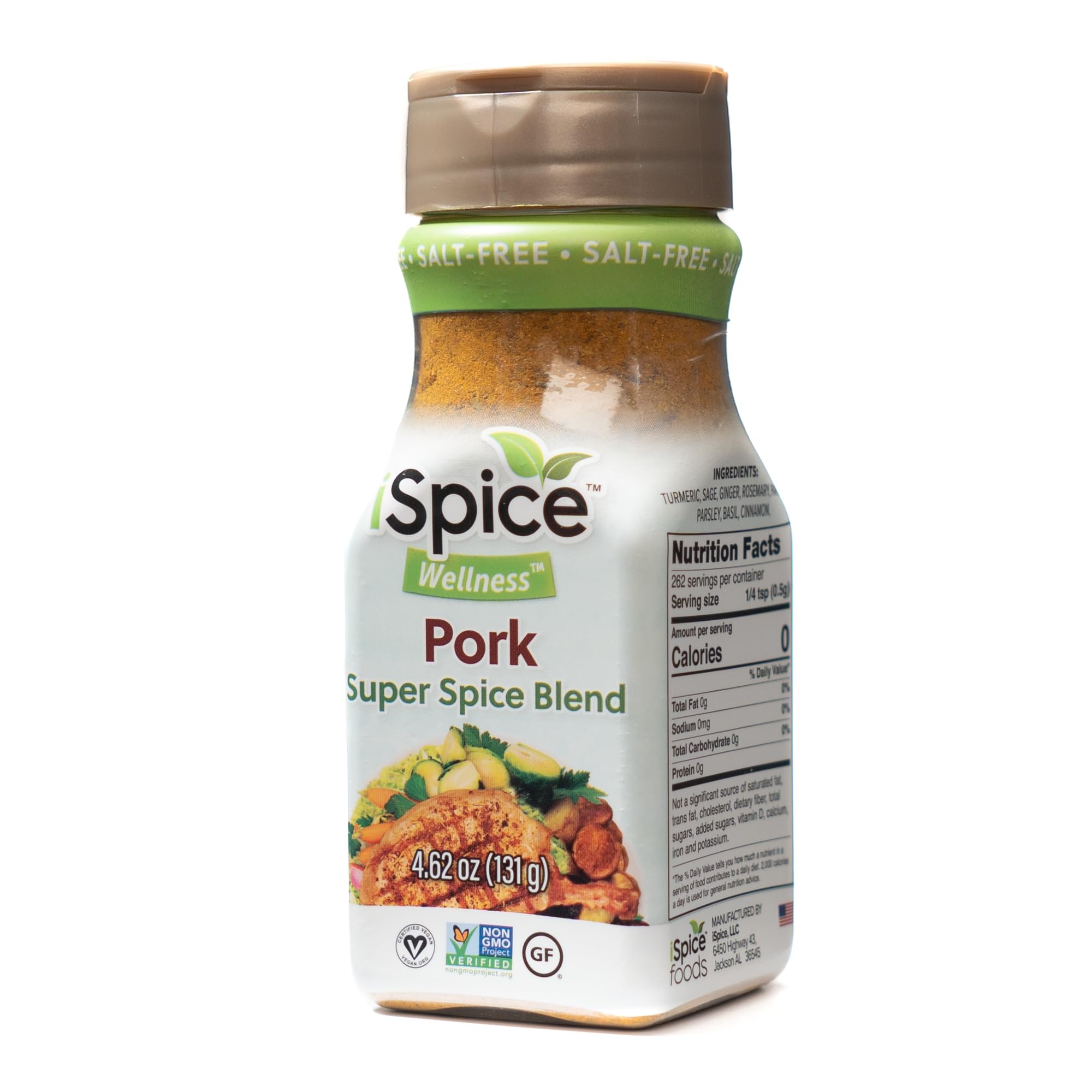 iSpice - 100% Pure Wellness Pork Seasoning | Salt-Free, Sugar-Free, Fat-Free Super Spice Blend | All Natural & Ready to Use | Perfect for Grilling, Roasting, and Slow Cooking Pork Dishes