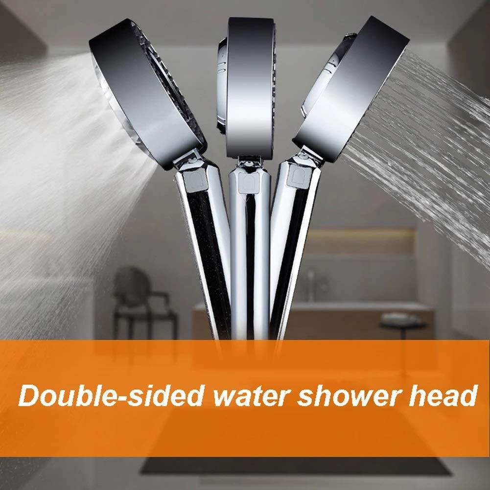 High Pressure Double-Sided Shower Head - ABS Chrome Water Saving Round Booster for Bath & Handheld Shower | Perfect for Low Water Pressure Homes & Spa-Like Experience