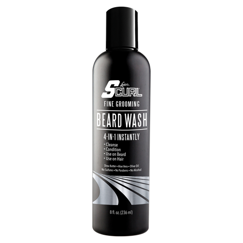 Luster's S-Curl Beard Wash 8 oz - Moisturizing & Cleansing Beard Shampoo for Men - Softens & Conditions Facial Hair - Perfect for Daily Use & Grooming Routine