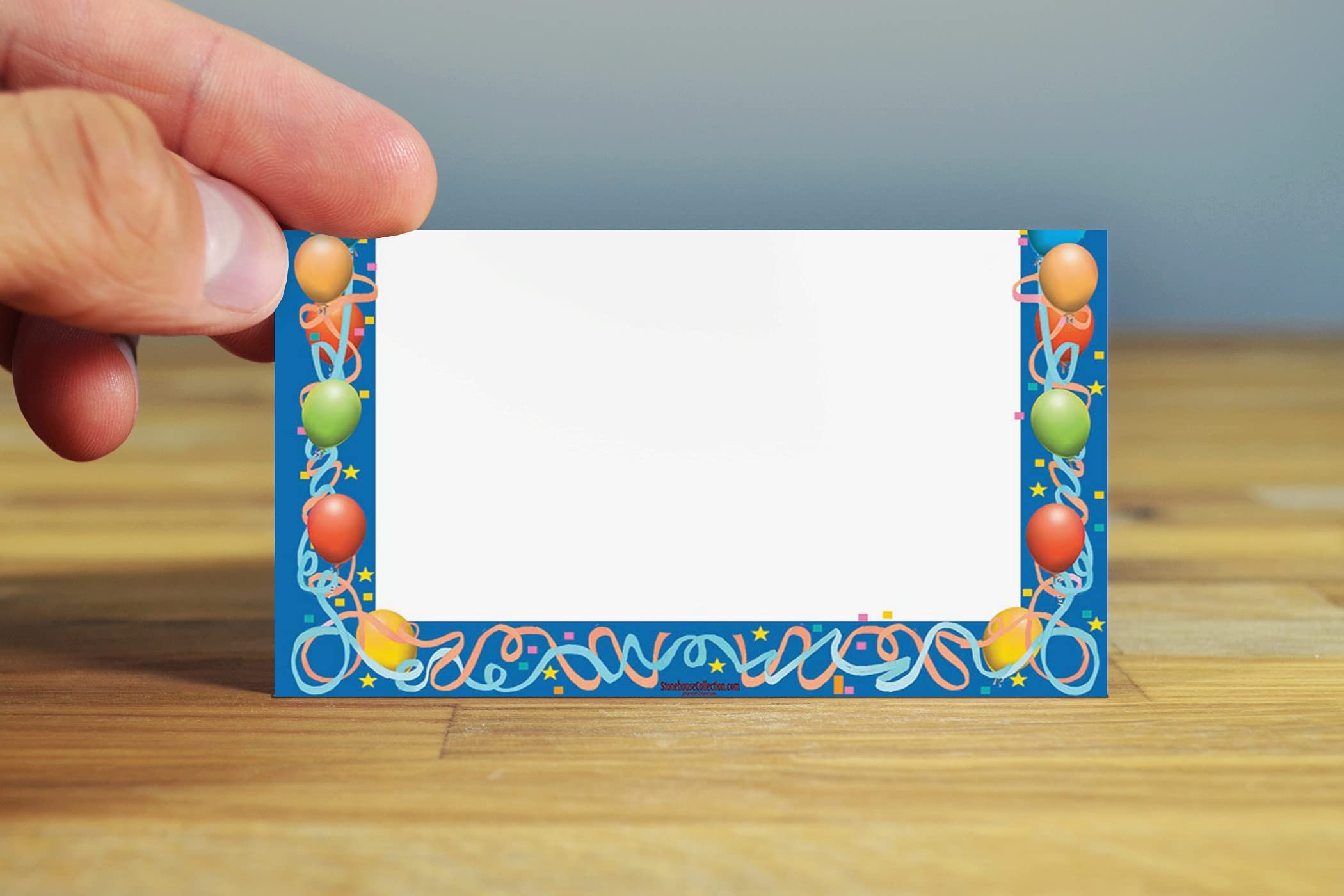 Stonehouse Collection Birthday Table Tent Place Cards - 25 Balloon-Themed Guest Seating Name Cards for Parties, Weddings & Events - Elegant Table Tents for Birthday Celebrations & Special Occasions