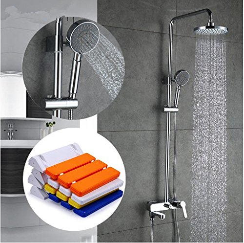 GOWE Wall Mounted Shower System - Bath Tap Mixer with Adjustable Shower Faucet and Non-Slip Shower Seat for Safe Bathing | Perfect for Elderly & Disabled Users in Bathroom Safety & Accessibility