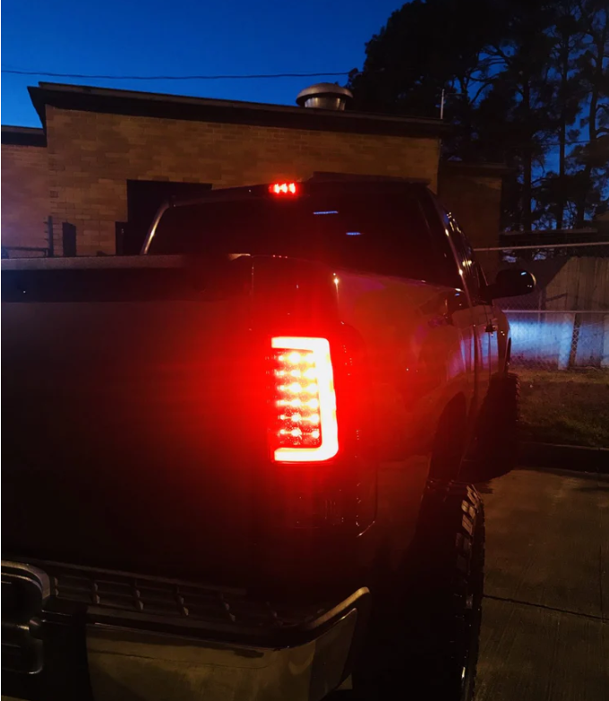 2007-2013 GMC Sierra LED Tail Lights - Clear OLED Smoked Lens for Enhanced Visibility & Style - Perfect for Night Driving & Custom Truck Upgrades