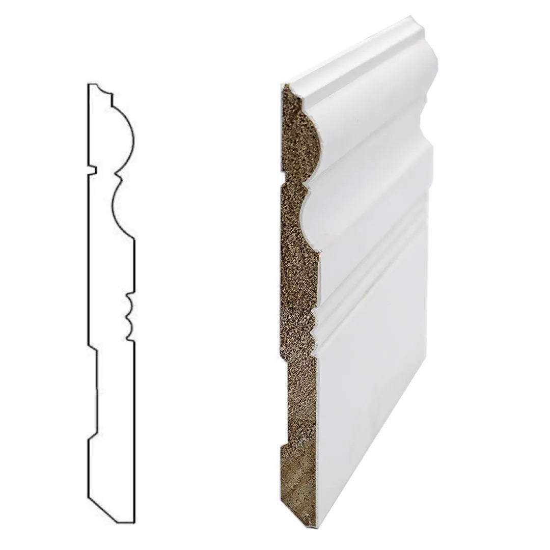 7 1/4 X 12ft Victorian Wood Baseboard Molding - AG12 Classic Home Trim for Living Room, Bedroom & Staircase Decoration