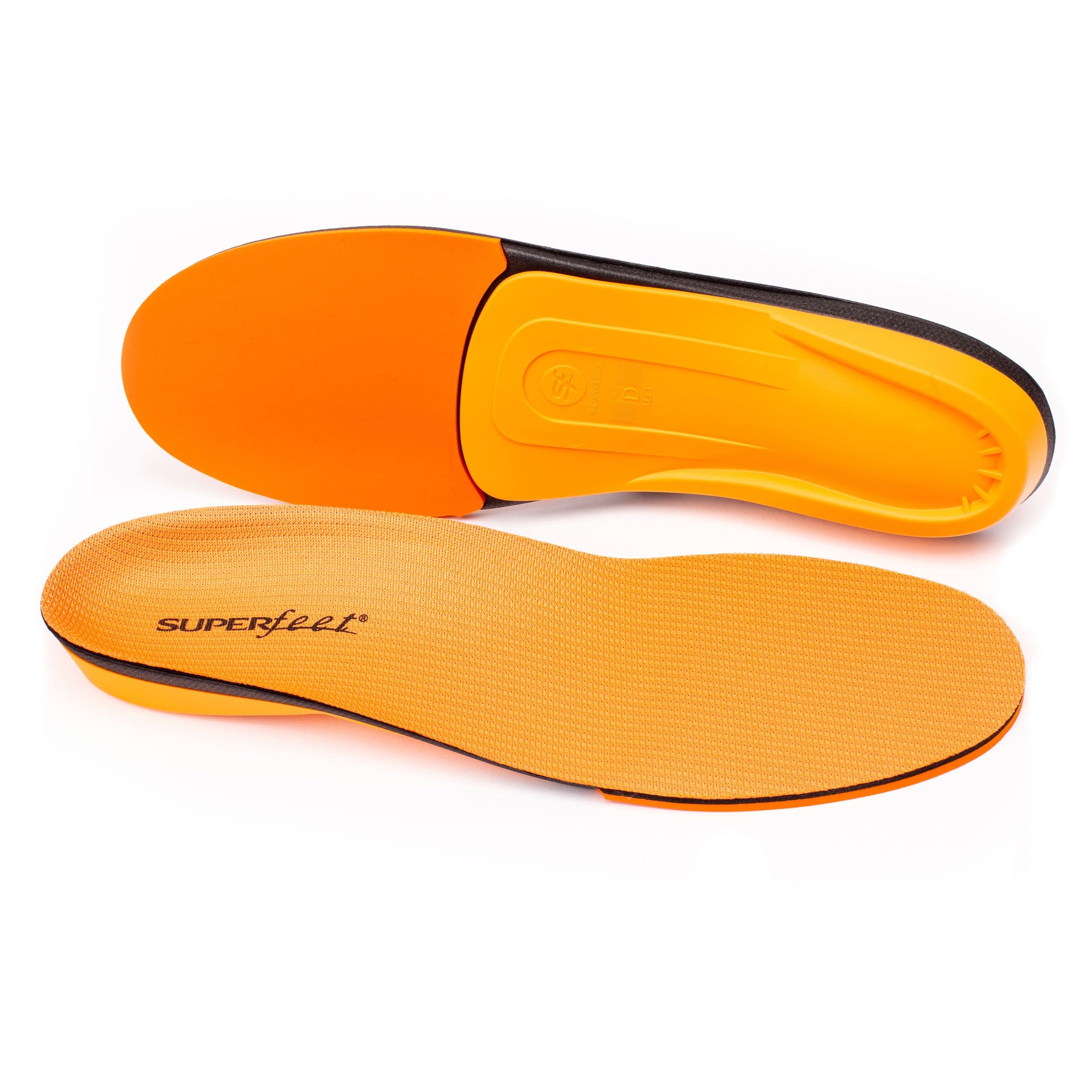 Superfeet All-Purpose High Impact Support Insoles (Orange) - Trim-To-Fit Orthotic Arch Support Shoe Inserts for Men & Women - Professional Grade Foot Pain Relief for Running, Walking & Work Boots
