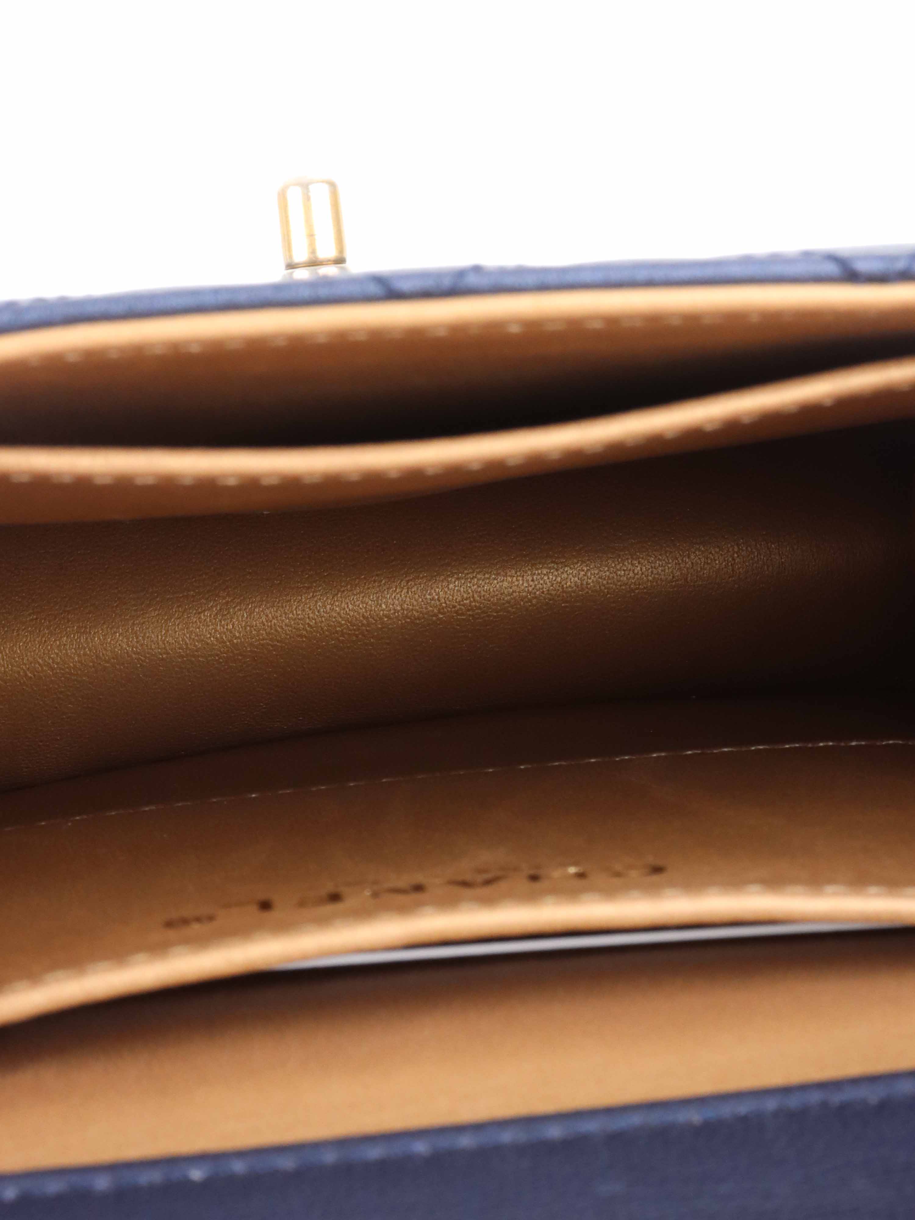 Chanel Navy Iridescent Pearl-Embellished Flap Bag - Luxury Crossbody Purse for Women | Perfect for Evening Parties, Date Nights & Special Occasions