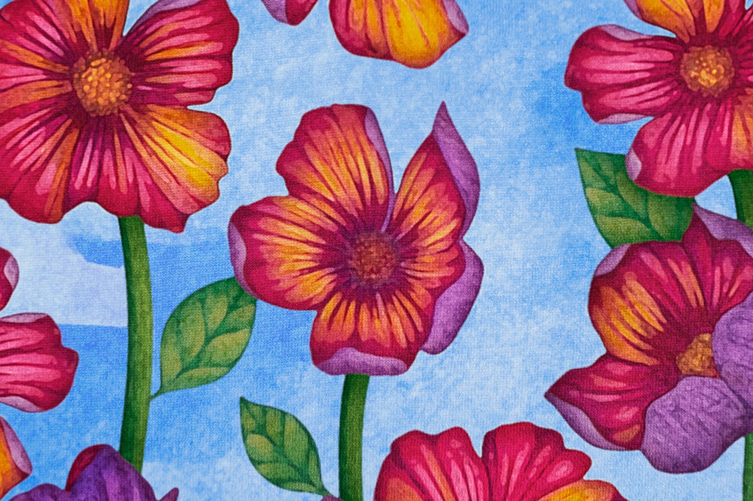 Floral Print Cotton Terry Hand Towel - 15