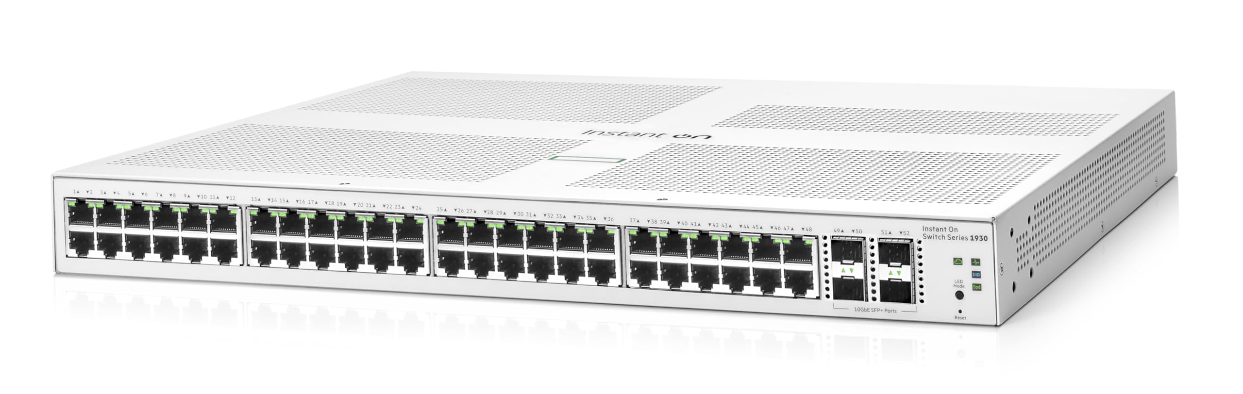 HPE 1930 48-Port Gigabit Smart Managed Layer 2+ Ethernet Switch | 48x 1G Ports + 4x SFP+ | UK Power Cord (JL685A#ACC) | Ideal for Small Business Networks & Office IT Infrastructure