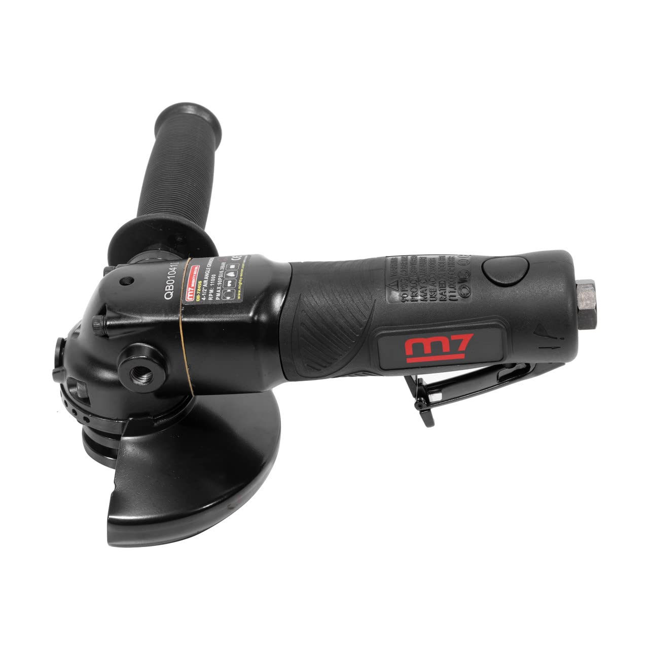 M7 Air Angle Grinder 4.5 Inch with Swivel Wheel Cover - Professional Pneumatic Grinding Tool for Metal, Wood & Concrete - QB-7245S - Perfect for DIY Projects, Construction & Metal Fabrication