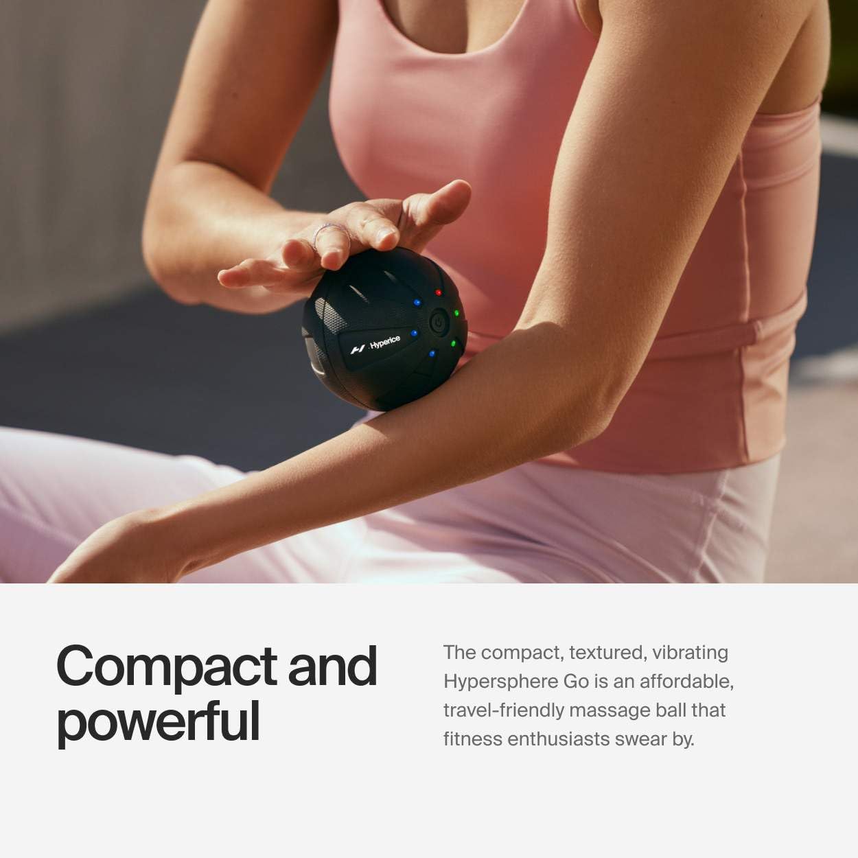 Hyperice Hypersphere Go - Vibrating Massage Ball for Muscle Recovery & Pain Relief - Portable Myofascial Release Tool for Athletes, Gym & Home Use - FSA/HSA Eligible - Perfect for Post-Workout Recovery & Travel