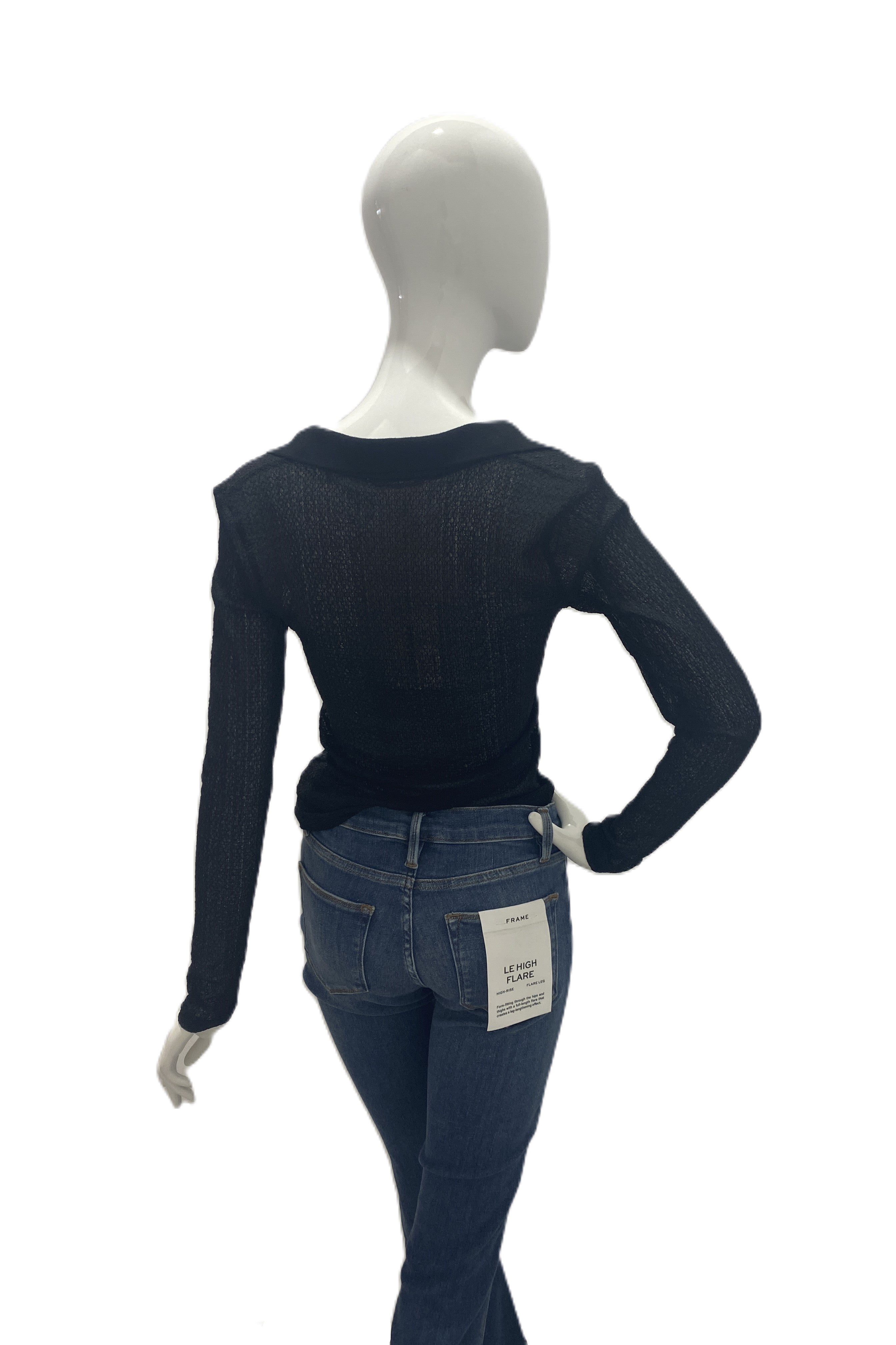 Stylish Mesh Lace Long Sleeve Polo Shirt for Women - Breathable & Fashionable Top for Office, Dating, and Casual Outings