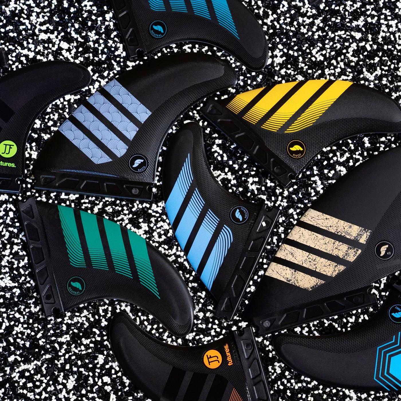 Futures F4 Alpha Thruster Carbon/Aqua Surfboard Fin - High Performance for Shortboards & Performance Surfing - Perfect for Waves, Competitions, and Advanced Surfers