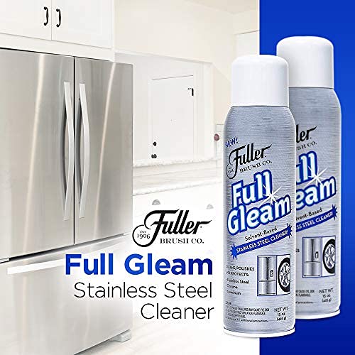 Fuller Brush Full Gleam Stainless Steel Cleaner & Polish - Chrome & Aluminum Conditioner Spray for Pots, Pans, Cooktops & Kitchen Appliances - Easy Cleaning Solution for Home & Commercial Use - Perfect for Restaurants, Kitchens & Outdoor Grills