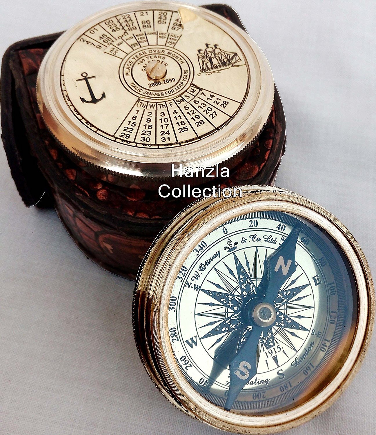 Vintage Brass Compass with Nautical Calendar - Inspired by Robert Frost Poem - Perfect for Hiking, Sailing & Outdoor Adventures