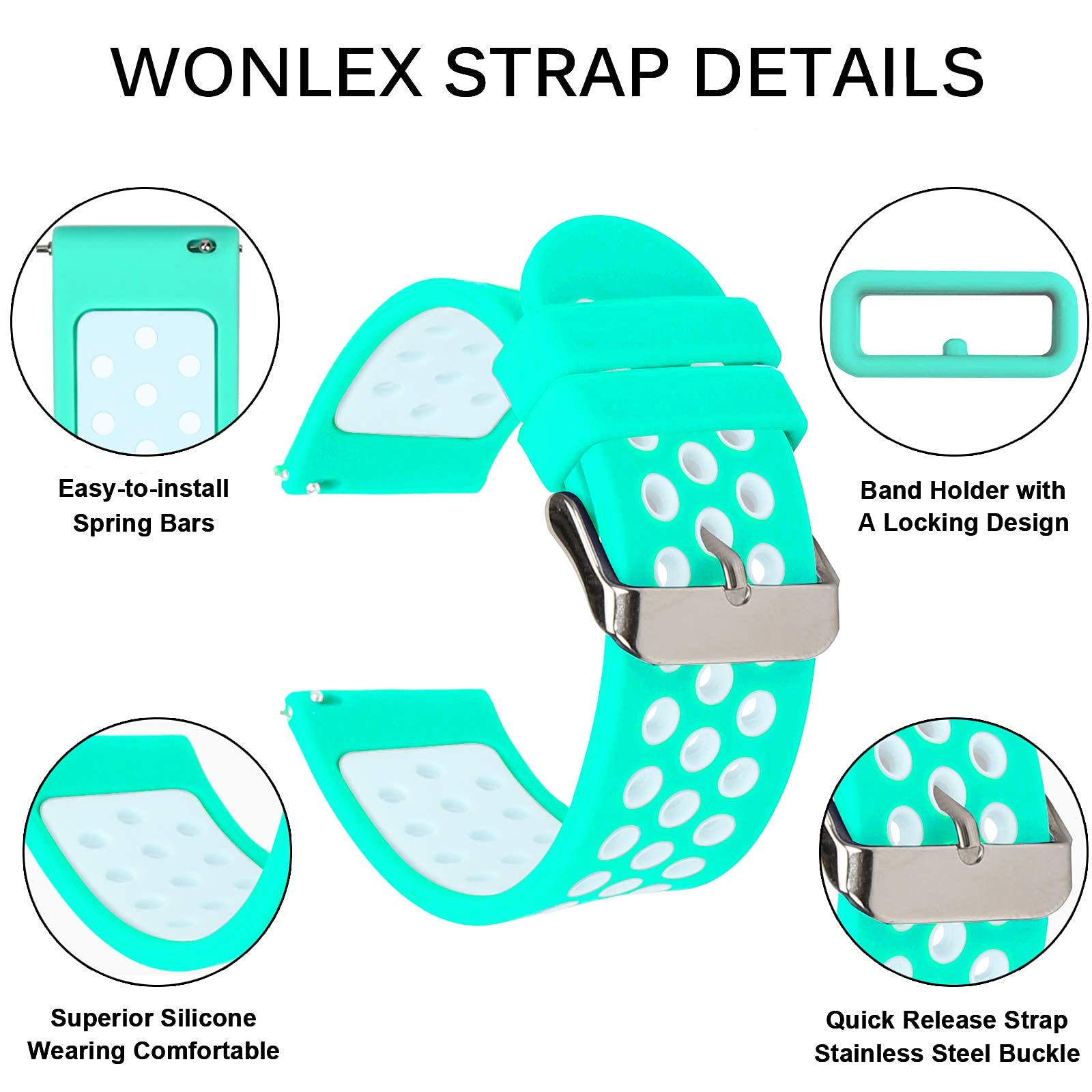 Universal 18mm 20mm 22mm 24mm Silicone Watch Band Replacement - Quick Release Rubber Strap for Men & Women - Perfect for Sports, Fitness & Everyday Wear