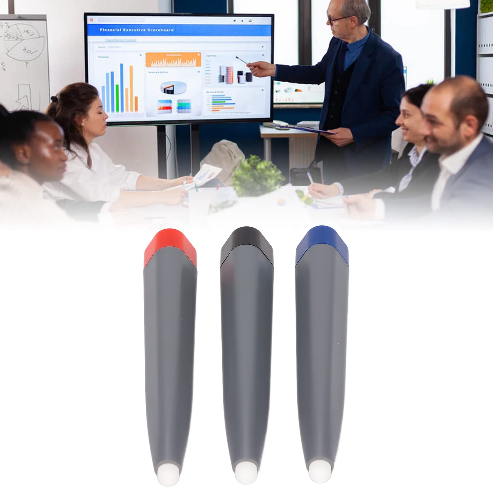 3-Pack Electronic Whiteboard Pens - Optical Touch & Infrared Screen Stylus for Presentations, Teaching, and Interactive Learning (Ideal for Classrooms, Meetings & Online Education)