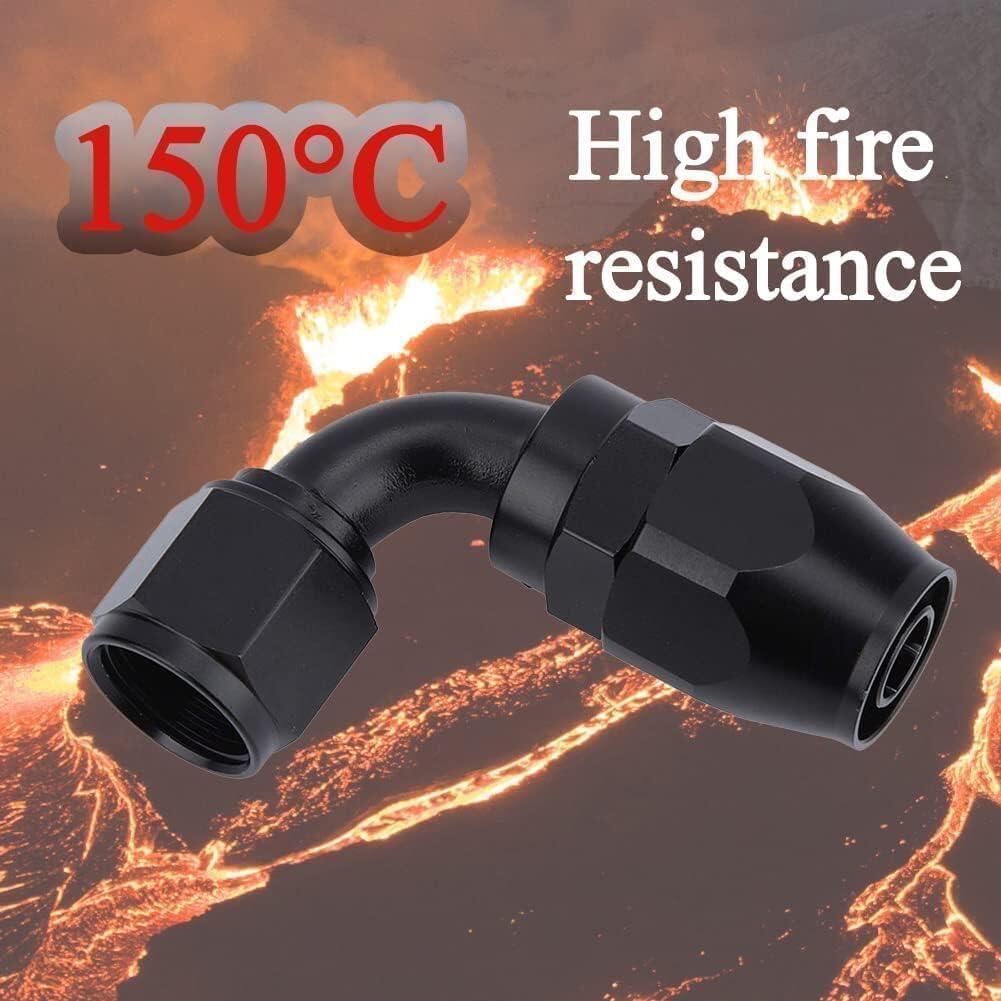 HiSport 12AN 90 Degree Aluminum Swivel Hose End Fitting - Full Flow Reusable Fuel Line Adapter for Nylon & Stainless Steel Braided AN Hose (Black, 2-Pack) - Perfect for Automotive Fuel Systems, Hydraulic Lines & Performance Upgrades