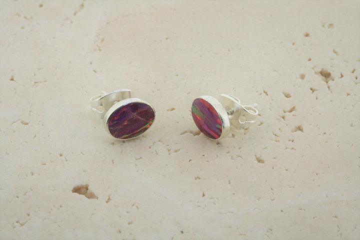 Opal Stud Earrings Oval Rose Gold - Elegant Jewelry for Women, Perfect for Weddings, Parties & Everyday Wear