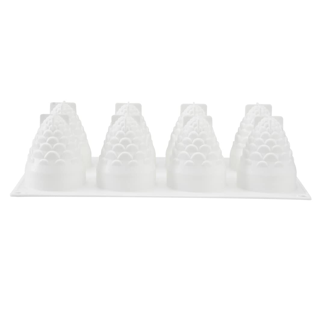 Restaurantware-Pastry Tek 8 Cavity Pineapple Silicone Molds - Flexible, Freezable, Oven-Safe Baking Molds for Jello, Fondant & Desserts | Perfect for Tropical-Themed Cakes, Cupcakes & Party Treats