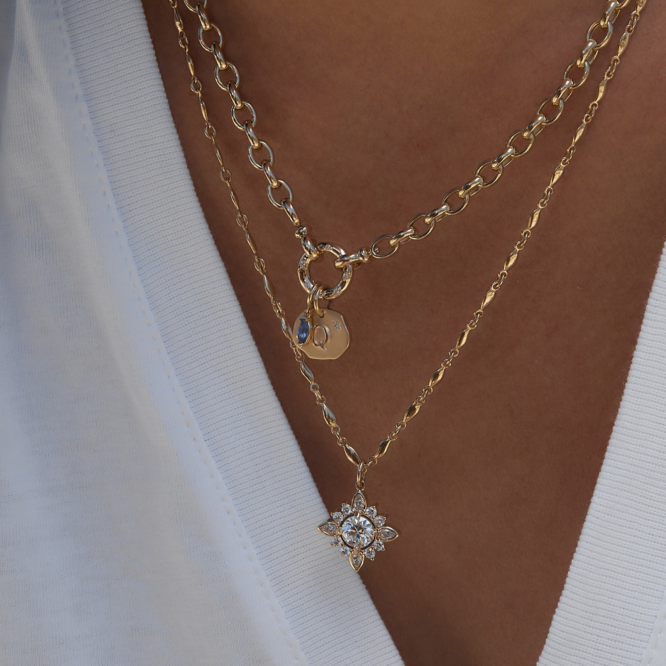 Athena Initial Pendant Necklace - Personalized Silver Letter Charm Jewelry for Women - Perfect Gift for Birthday, Anniversary & Valentine's Day