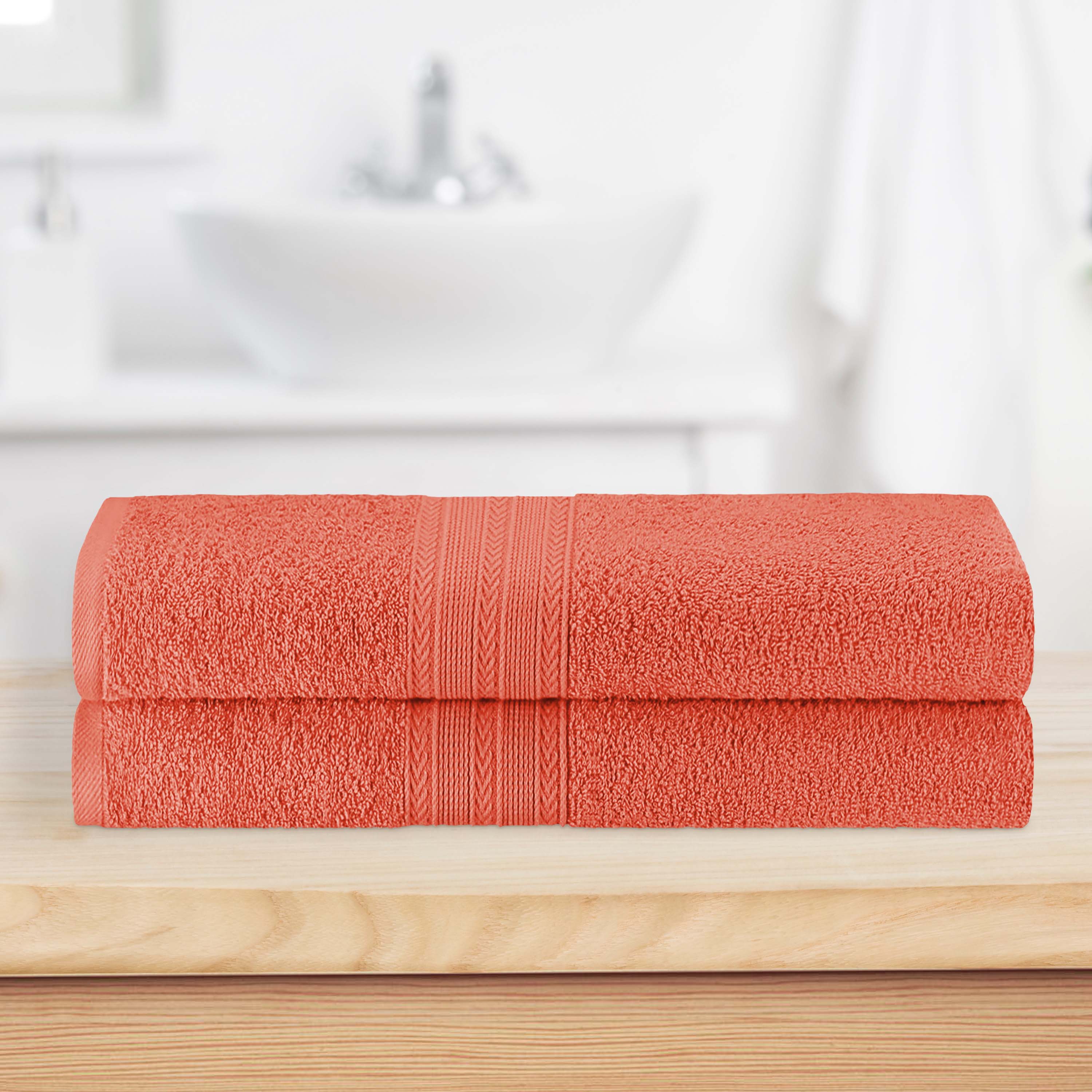 Soft Cotton Eco-Friendly 2-Piece Bath Sheet Towel Set - Ultra Absorbent & Quick Dry for Spa, Beach & Luxury Bathroom