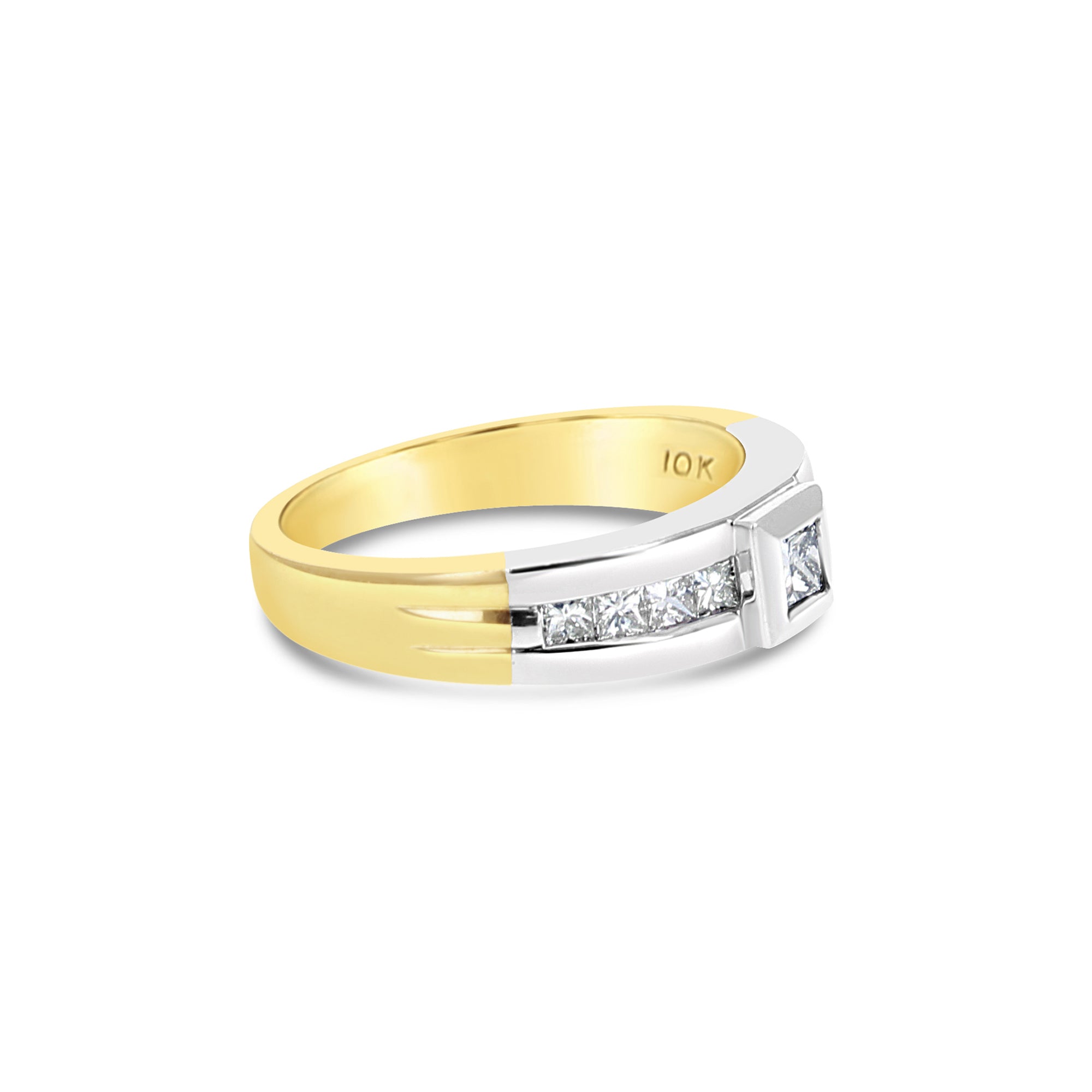 Two-Toned Princess Cut Diamond Wedding Band for Women – Elegant Bridal Ring for Engagement, Anniversary & Special Occasions