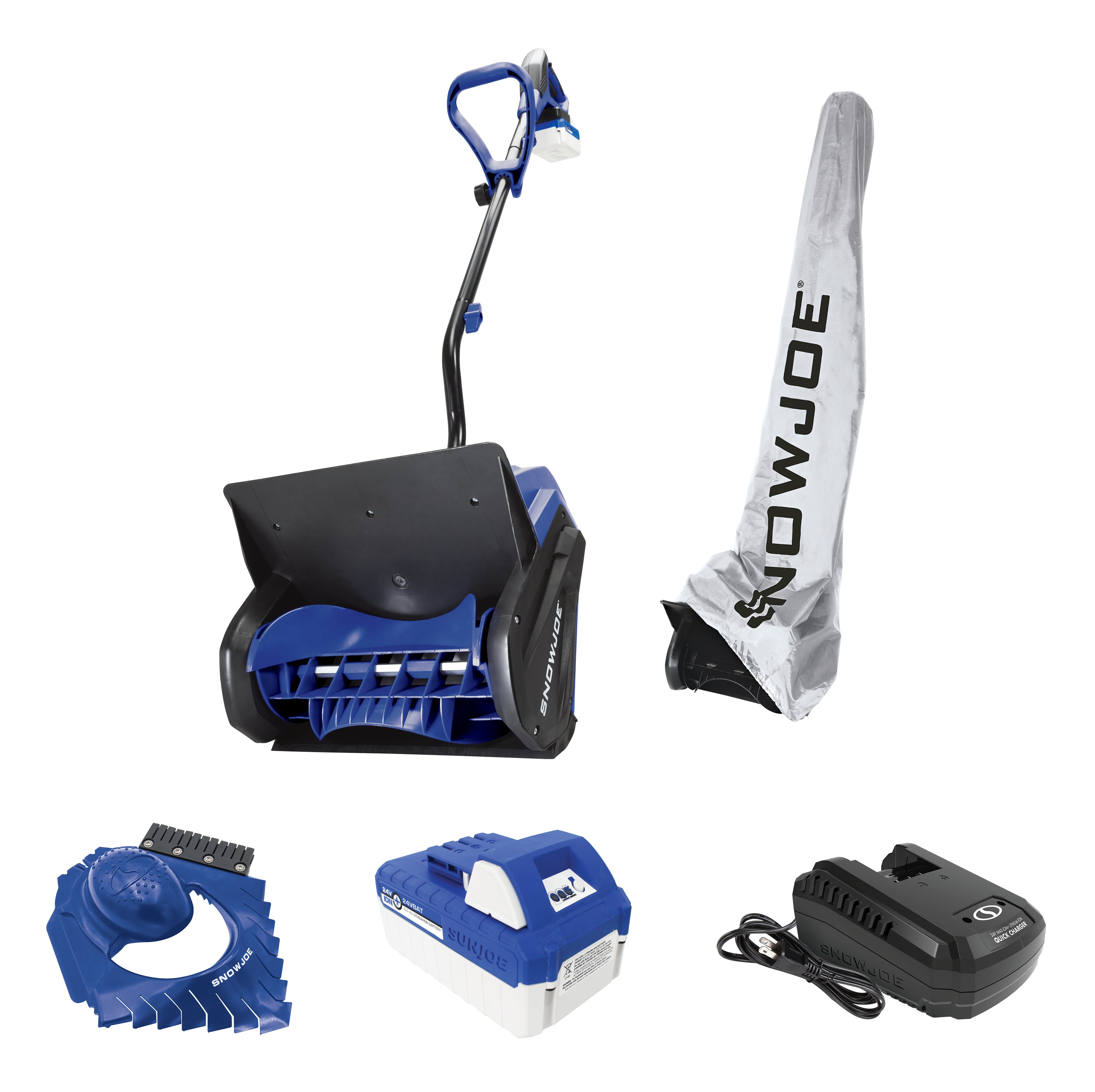 Snow Joe 24V SS13 TV1 Cordless Electric Snow Shovel with 4.0Ah Battery & Charger | Lightweight Snow Removal Tool with Cover, Ice Scraper & Extended Warranty | Perfect for Driveways, Walkways & Stairs