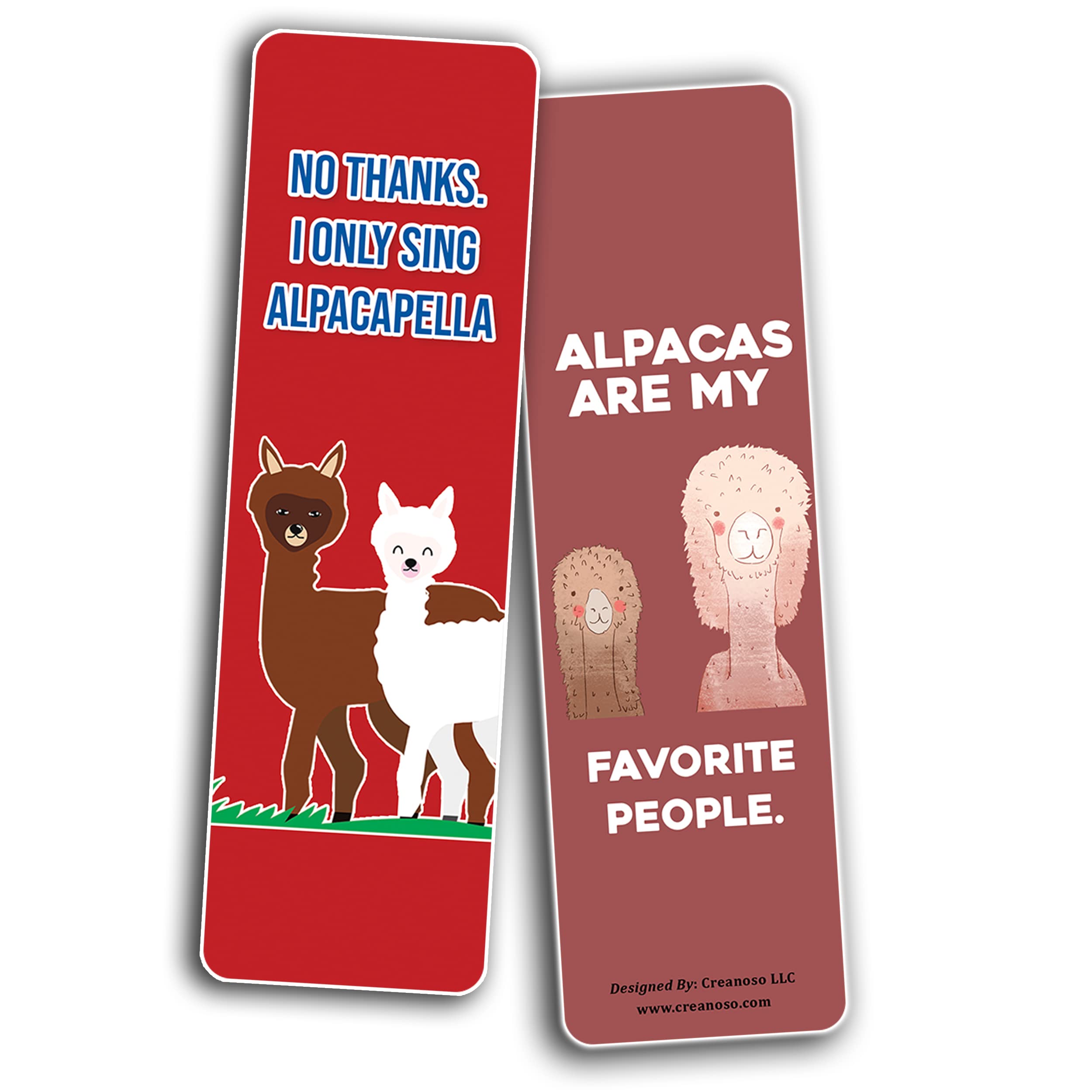 Creanoso Alpaca Funny Bookmarks (12-Piece Set) - Inspirational Daily Quote Cards - Unique Book Page Clips - Perfect Gifts for Adults & Professionals - Ideal for Office, Reading, and Book Lovers