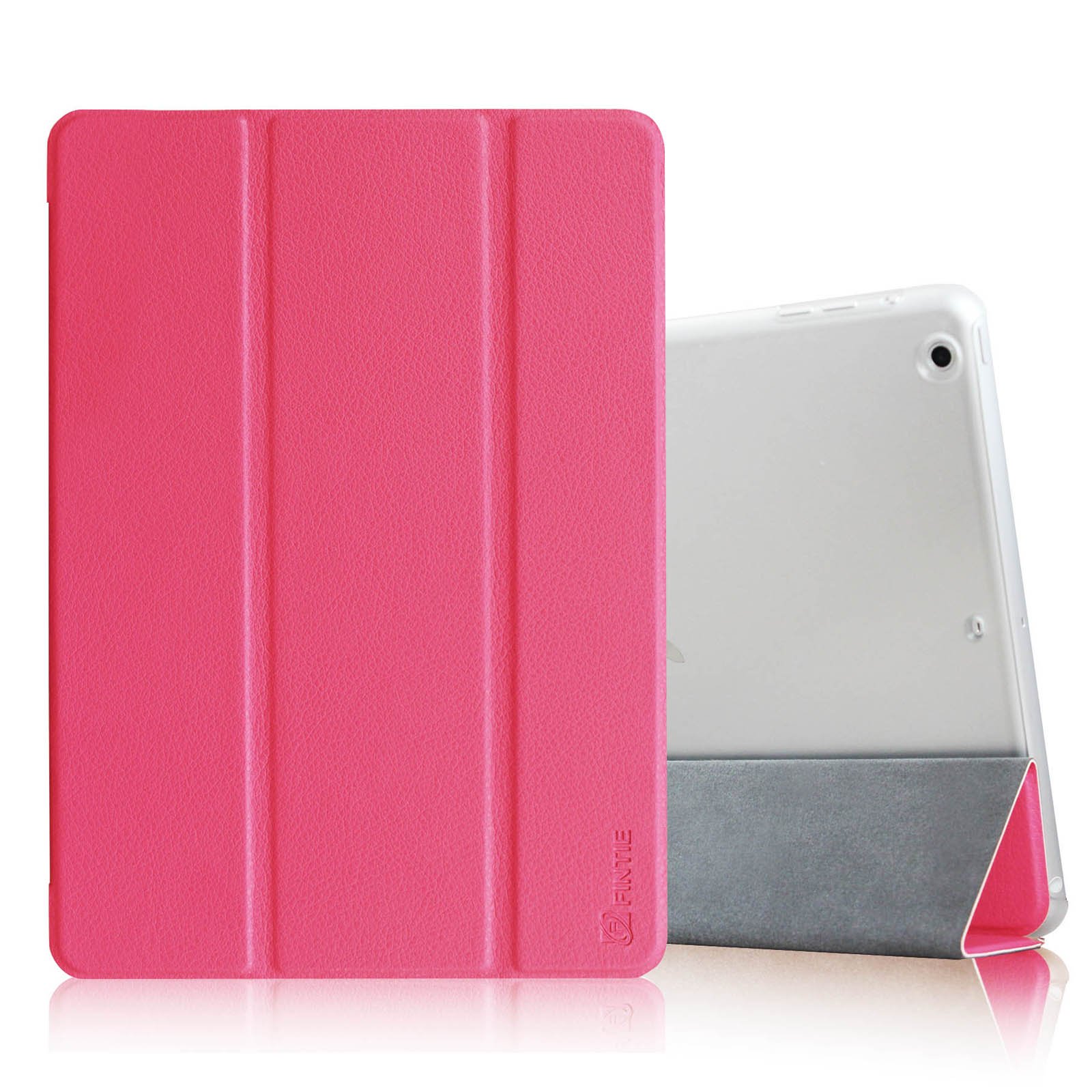 Fintie Lightweight Smart Stand Case for iPad Air (2013 Model) - Semi-Transparent Back Cover with Auto Wake/Sleep Function - Magenta - Perfect for Home, Office & Travel Use