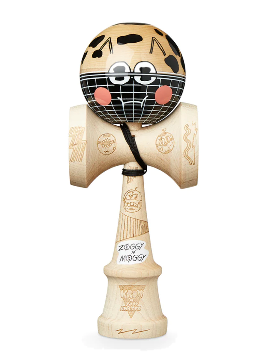 Krom Zoggy n' Moggy Kendama Gridball - Premium Japanese Skill Toy for Hand-Eye Coordination - Perfect for Office Stress Relief & Street Performance