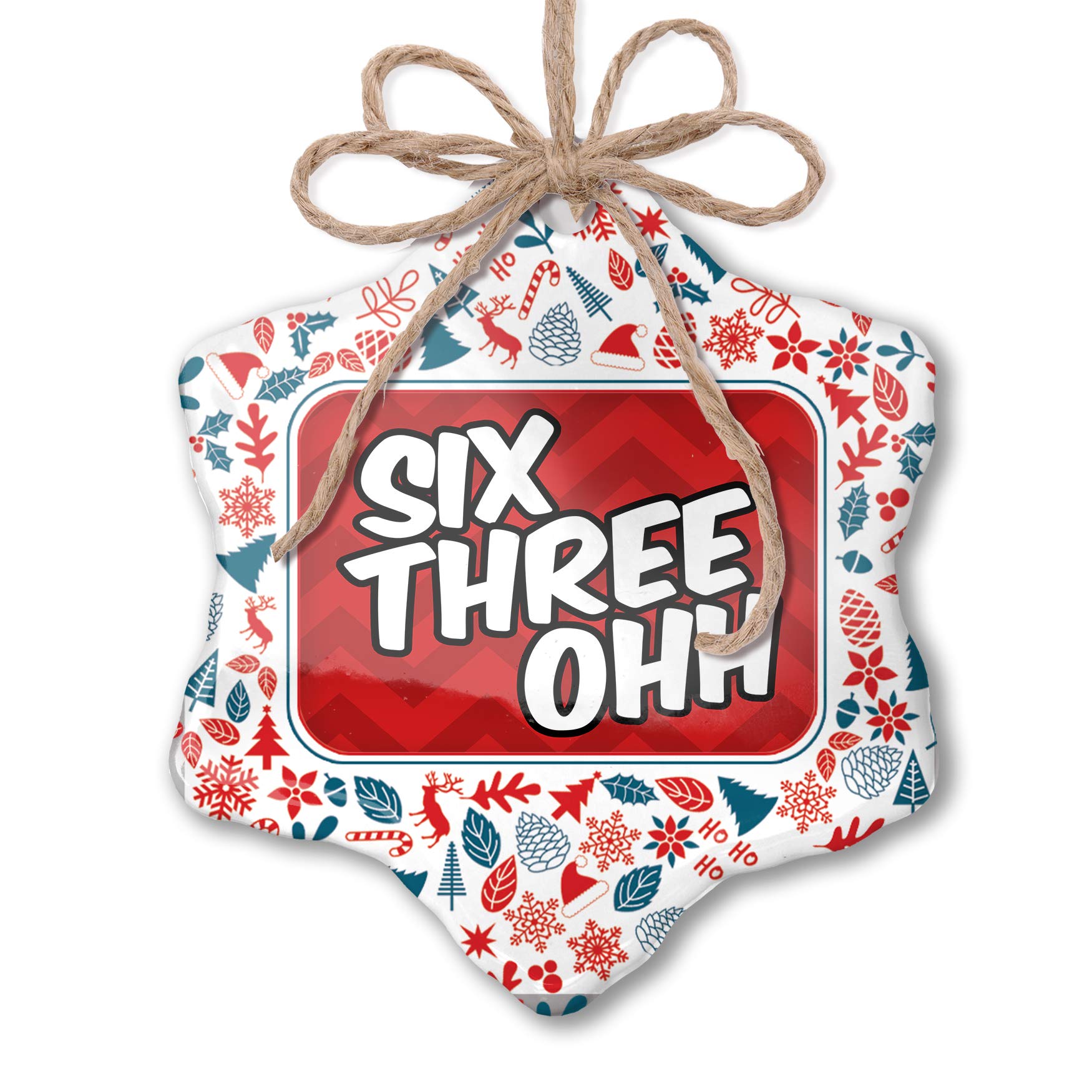 Red White Blue Christmas Ornament - Patriotic Holiday Decor for Tree, Home & Office - Naperville IL Handmade Xmas Decoration