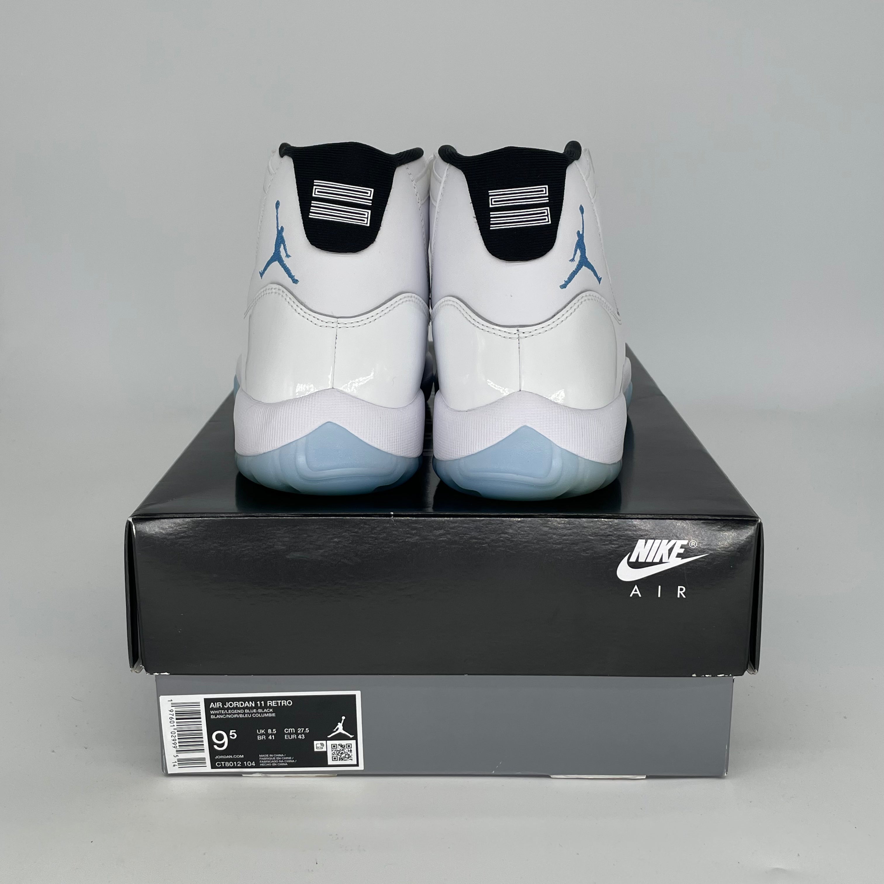 AIR JORDAN 11 Retro 'Legend Blue' Basketball Shoes - Men's Size 9.5/Women's Size 11 - Style CT8012-104 | Perfect for Court Performance & Streetwear Fashion