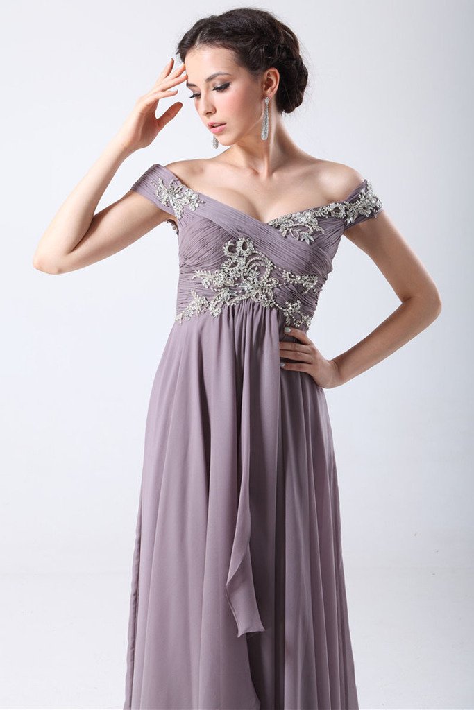 Elegant Off Shoulder Chiffon Prom Party Formal Dresses for Women - Perfect for Homecoming, Evening Gala & Special Occasions