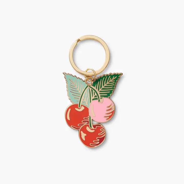 Cherry Enamel Keychain - Cute Fruit Keyring for Women & Girls - Perfect for Backpacks, Purses & Gifts