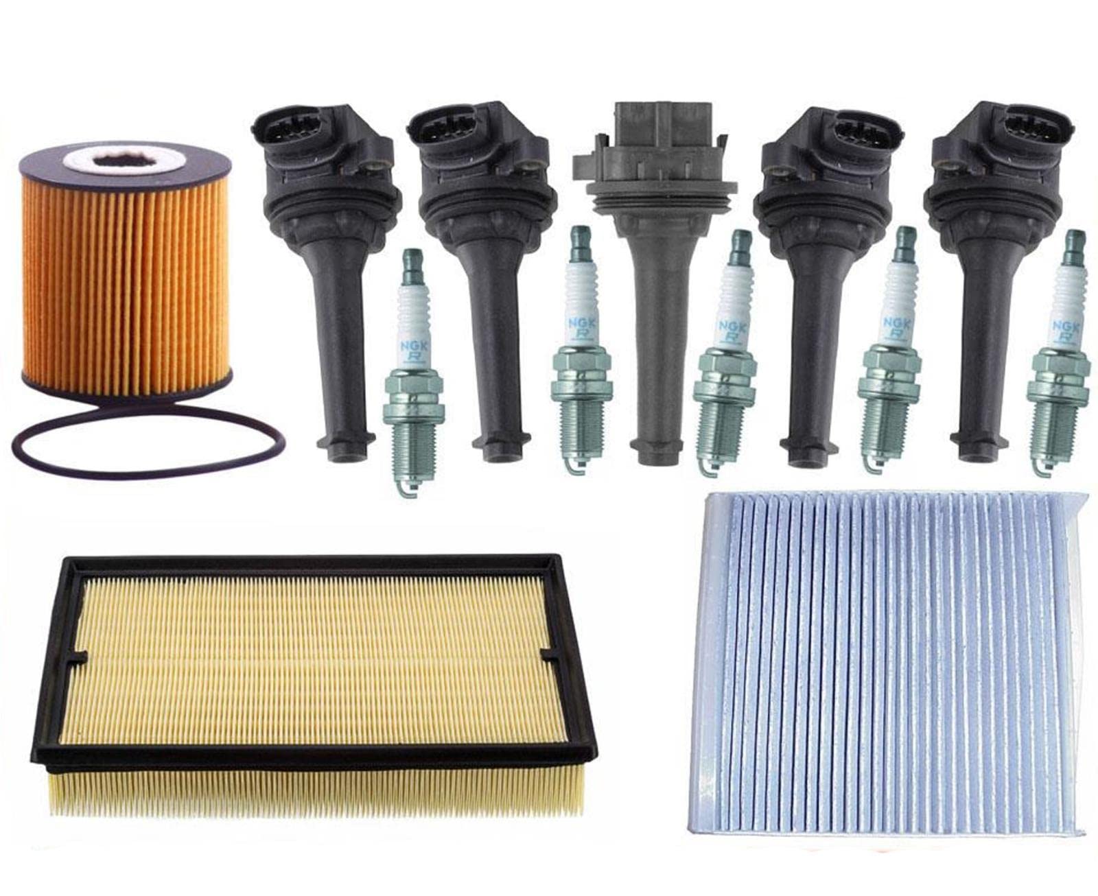 High-Quality Ignition Coils, Spark Plugs, Air & Oil Filter Kit for 2001-2004 Volvo S60 - Perfect for Engine Maintenance & Performance Upgrade