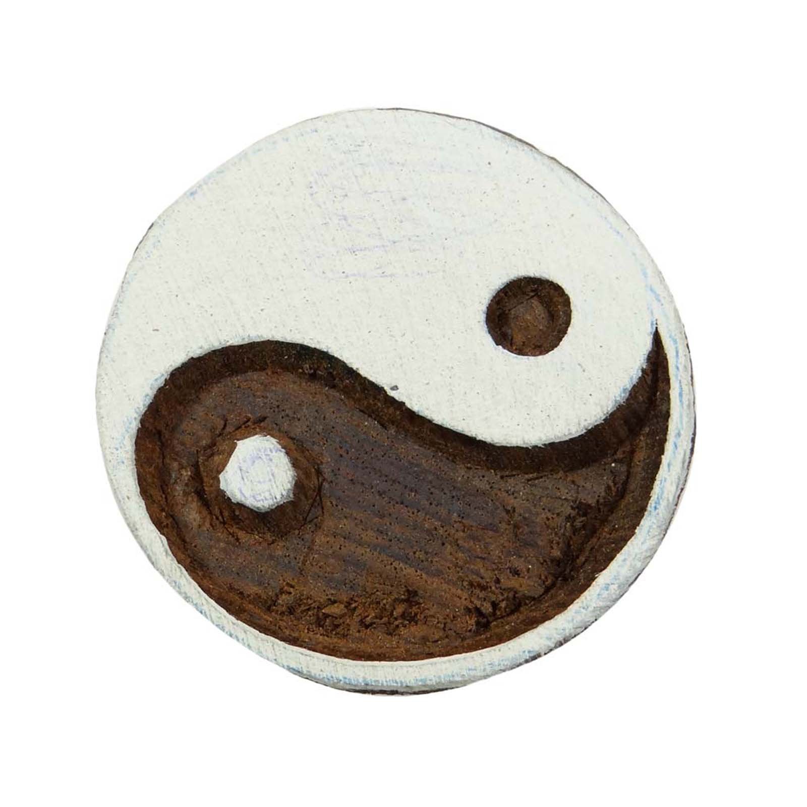Handcarved Yin Yang Wood Stamp for Textile Printing - Indian Border Design