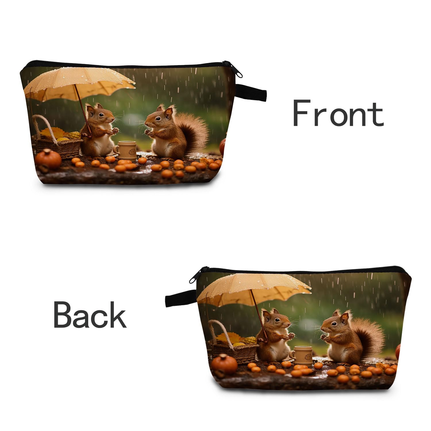 Squirrel Makeup Bag for Women - Travel Cosmetic Organizer - Perfect for Travel & Gifts
